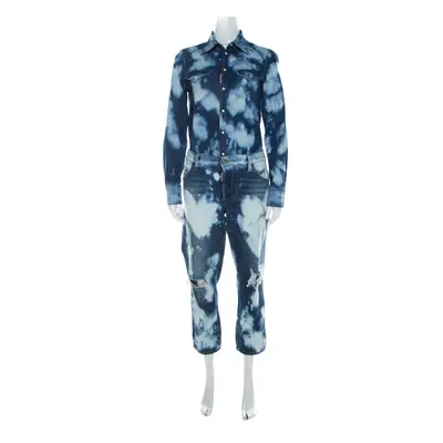 Dsquared2 Indigo Bleached Cotton Denim Jumspsuit