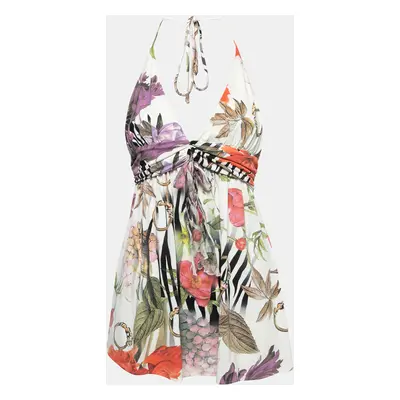 Class by Roberto Cavalli White Floral Printed Jersey Top