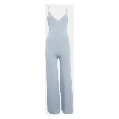 Superdown Grey Lurex Knit Strappy Jumpsuit