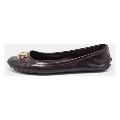 Louis Vuitton Burgundy Patent Oxford Loafers Size