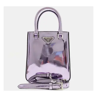 Prada Purple Small Brushed Tote Bag