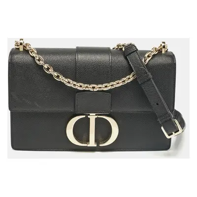 Dior Black Leather Montaigne Flap Shoulder Bag