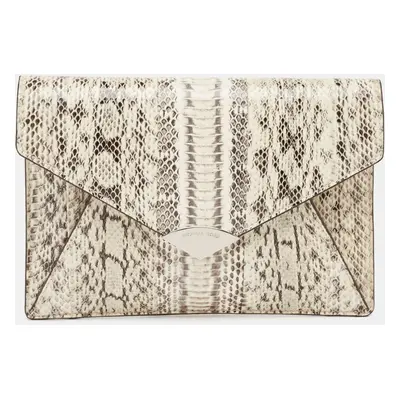 Michael Kors White/Black Watersnake Leather Barbara Envelope Clutch