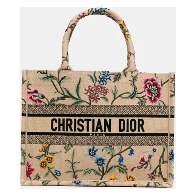 Dior Medium Raffia Petite Fleurs Book Tote