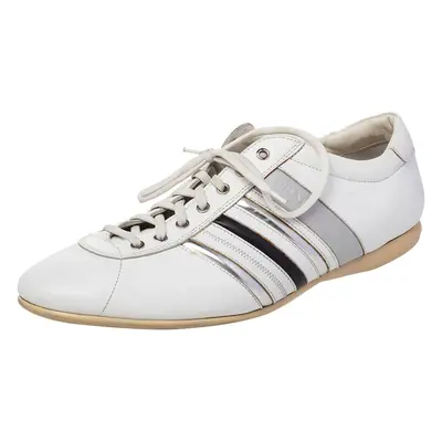 Prada White Leather Low Top Sneakers Size