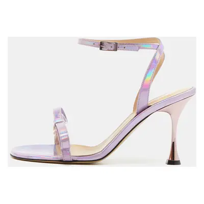 Mach & Mach Purple Iridescent Leather French Bow Sandals Size