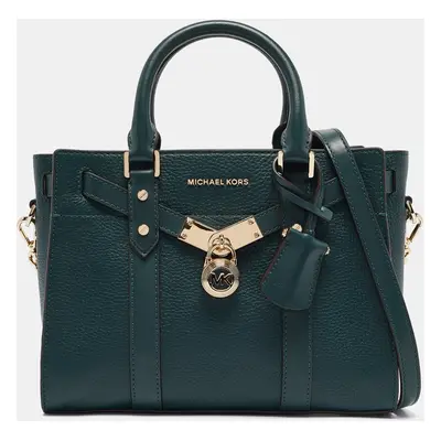 Michael Kors Green Leather Small Nouveau Hamilton Tote