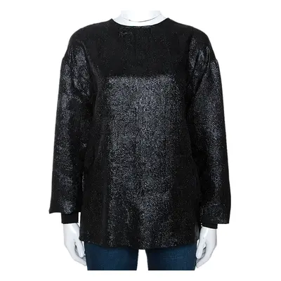 Stella McCartney Black Lurex Floral Silk Jacquard Donna Top