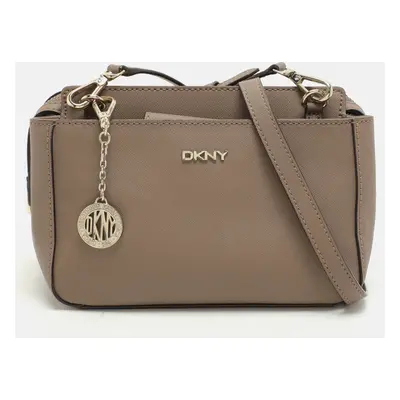 Dkny Taupe Leather Crossbody Bag