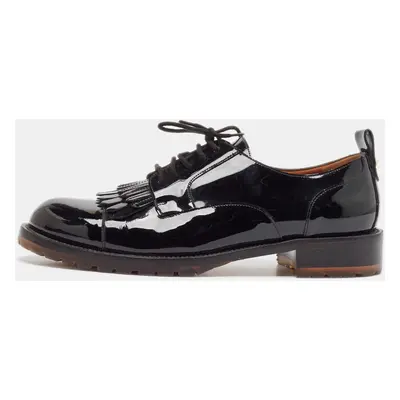 Valentino Black Patent Leather Fringe Detail Derby Size