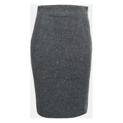 Balenciaga Grey Virgin Wool Pencil Skirt