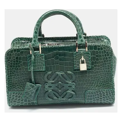 Loewe Green Crocodile Amazona Satchel