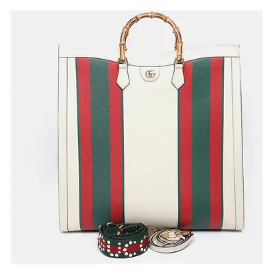 Gucci White Diana Maxi Tote Bag