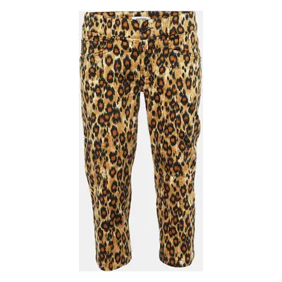 Moschino Jeans Multicolor Animal Printed Cotton Capri Pants