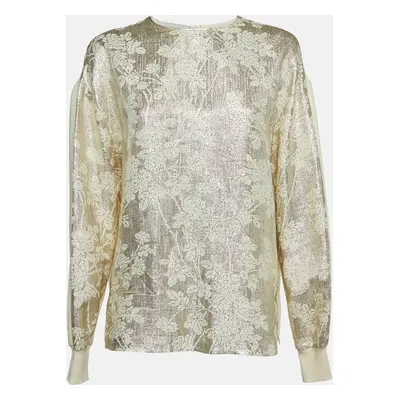 Stella McCartney Cream/Gold Brocade Full Sleeves Jumper Top