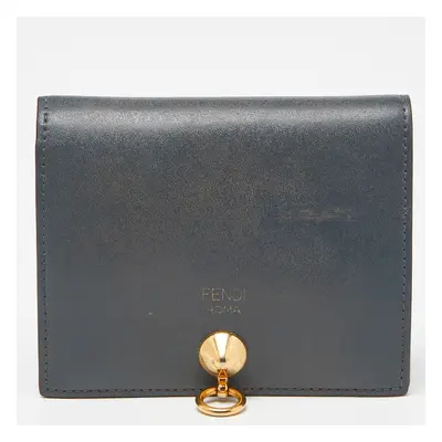 Fendi Grey Leather By The Way Bifold Wallet