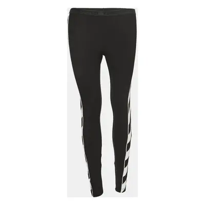 Off-White Black Jersey Side Stripe Detailed Leggings