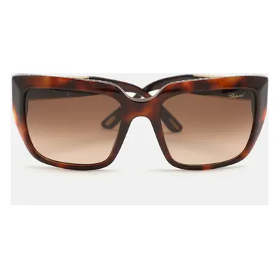 Chopard Brown Acetate SCH190S Crystal Embellished Gradient Sunglasses