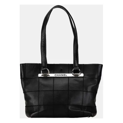 Chanel Black Caviar Choco Bar Tote