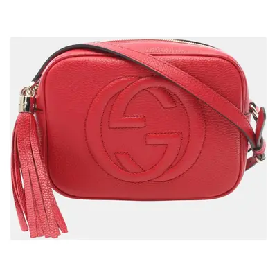 Gucci Red Leather Soho Disco Bag