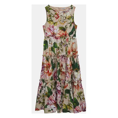 Dolce & Gabbana Pink Floral Printed Cotton Poplin Dress (11-12 Yrs)