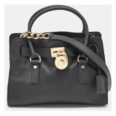 MICHAEL Michael Kors Black Leather Hamilton East West Satchel