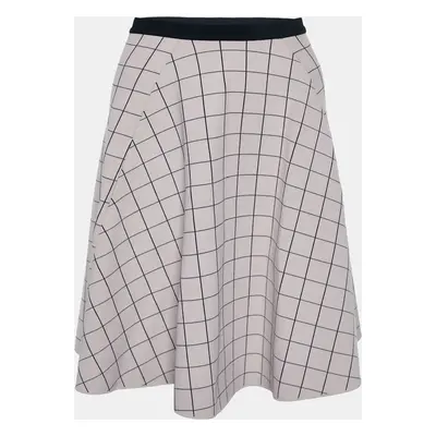 Fendi Pink Square Patterned Knit Skater Mini Skirt