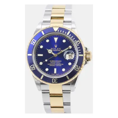 Rolex Blue 18k Yellow Gold Stainless Steel Submariner Automatic Men's Wristwatch mm