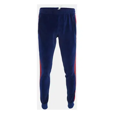 Gucci Blue Side Stripe Velour Jogging Pants