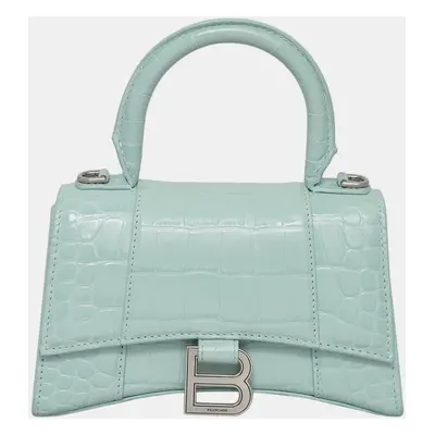 Balenciaga Crocodile Embossed Hourglass Bag