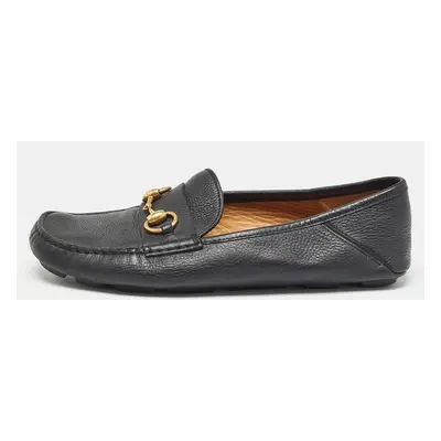 Gucci Black Leather Horsebit Foldable Loafers Size 40.5