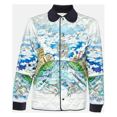 Casablanca White Printed Stain Le Vol Ideal Quilted Hunting Jacket