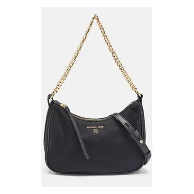 Michael Kors Black Nylon and Leather Gabardine Crossbody Bag