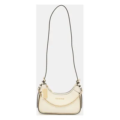 Michael Kors Cream Leather Small Wilma Crossbody Bag