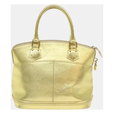 Louis Vuitton Gold Metallic Leather Lockit Tote Bag