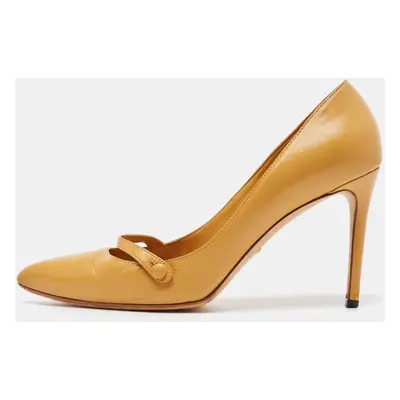 Gucci Leather Mustard Yellow Leather Pointed Toe Pumps Size 38.5