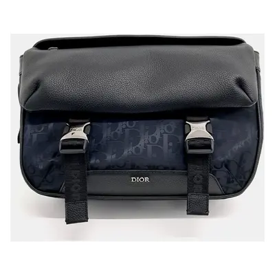 Dior Navy/Blue and Black Canvas Explorer Messenger Bag