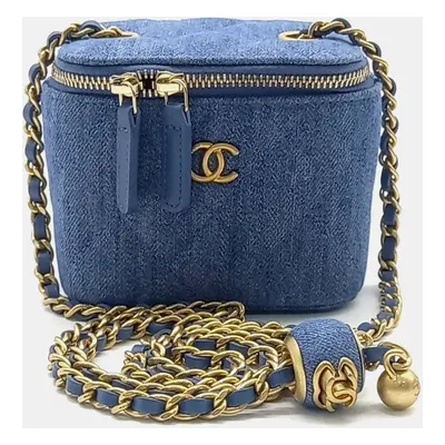 Chanel Denim Vanity Golden Ball Crossbody Bag