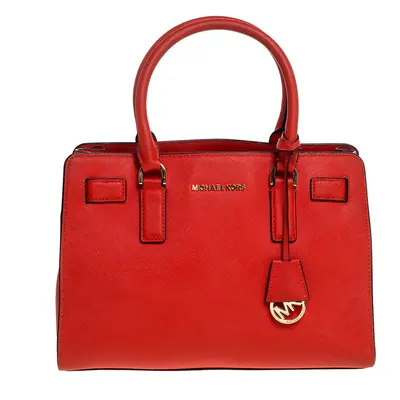 Michael Michael Kors Red Leather Medium Hamilton Tote