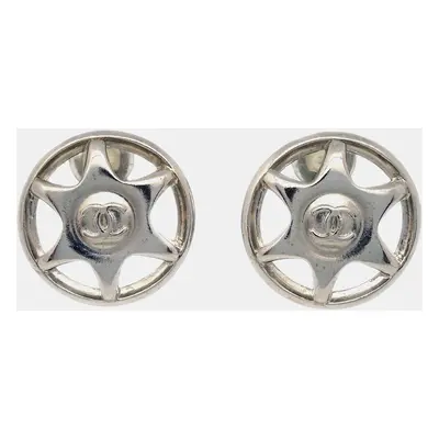 Chanel Silver Button Clip-On 97A Earrings