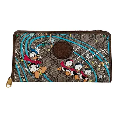 Gucci Brown GG Canvas Gucci x Disney Donald Duck Continental Wallet