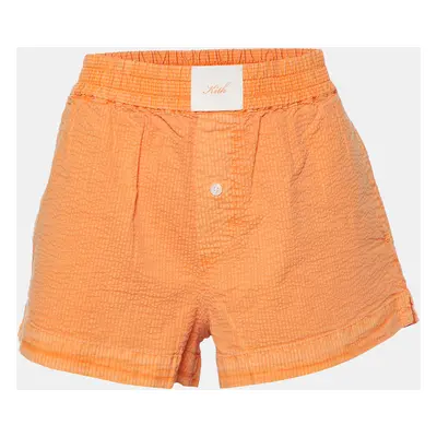 Kith Orange Seersucker Cotton Elasticized Waist Shorts