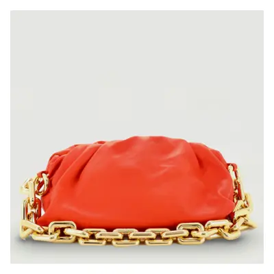 Bottega Veneta Orange Chain Pouch With Gold Chain