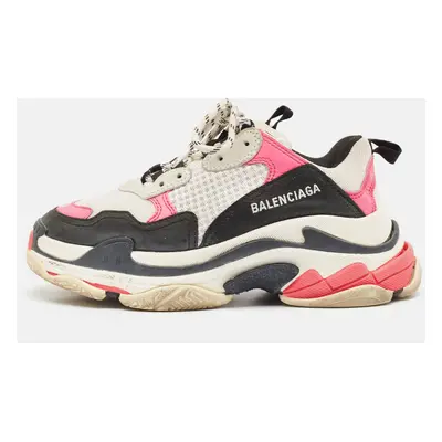 Balenciaga Multicolor Mesh and Nubuck Leather Triple Sneakers Size