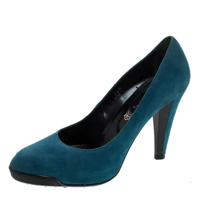 Tod's Blue Suede Platform Pumps Size 36.5