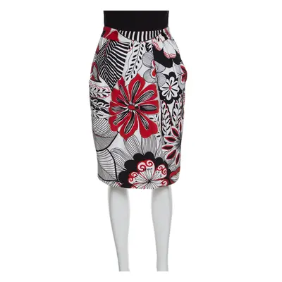 Dolce & Gabbana Multicolor Floral Printed Cotton High Waist Skirt