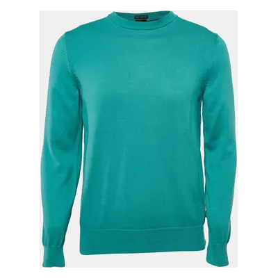 Boss By Hugo Boss Blue Cotton Knit Crew Neck Sweater