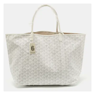 Goyard White Goyardine Coated Canvas and Leather Saint Louis GM Tote