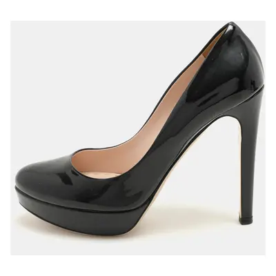 Miu Miu Black Patent Leather Platform Pumps Size