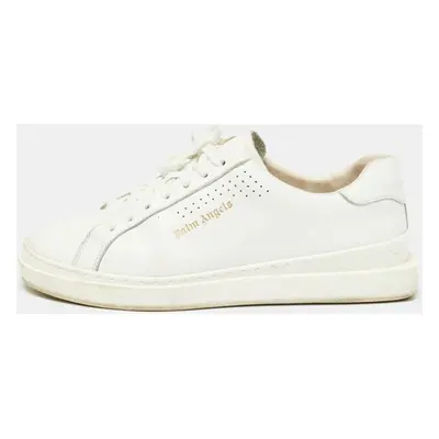 Palm Angels White Leather Two Low Top Sneakers Size